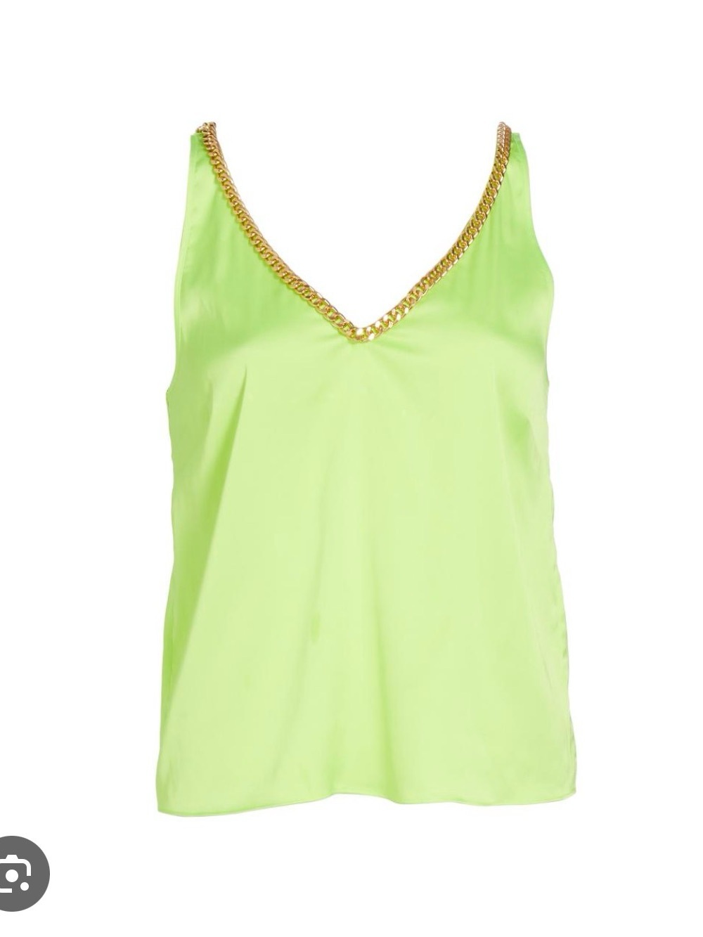 Generation Love, Neon Lime V-Neck Dallas Chain Trim Tank Top